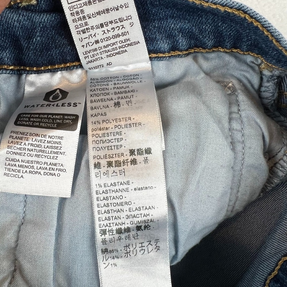 Levis Straight Leg Jeans‎ High Rise Button Fly Dark Wash Denim 26x27 - Picture 10 of 12
